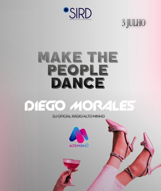 Cartaz do evento da SIRD, 3 de julho, com DJ Diego Morales